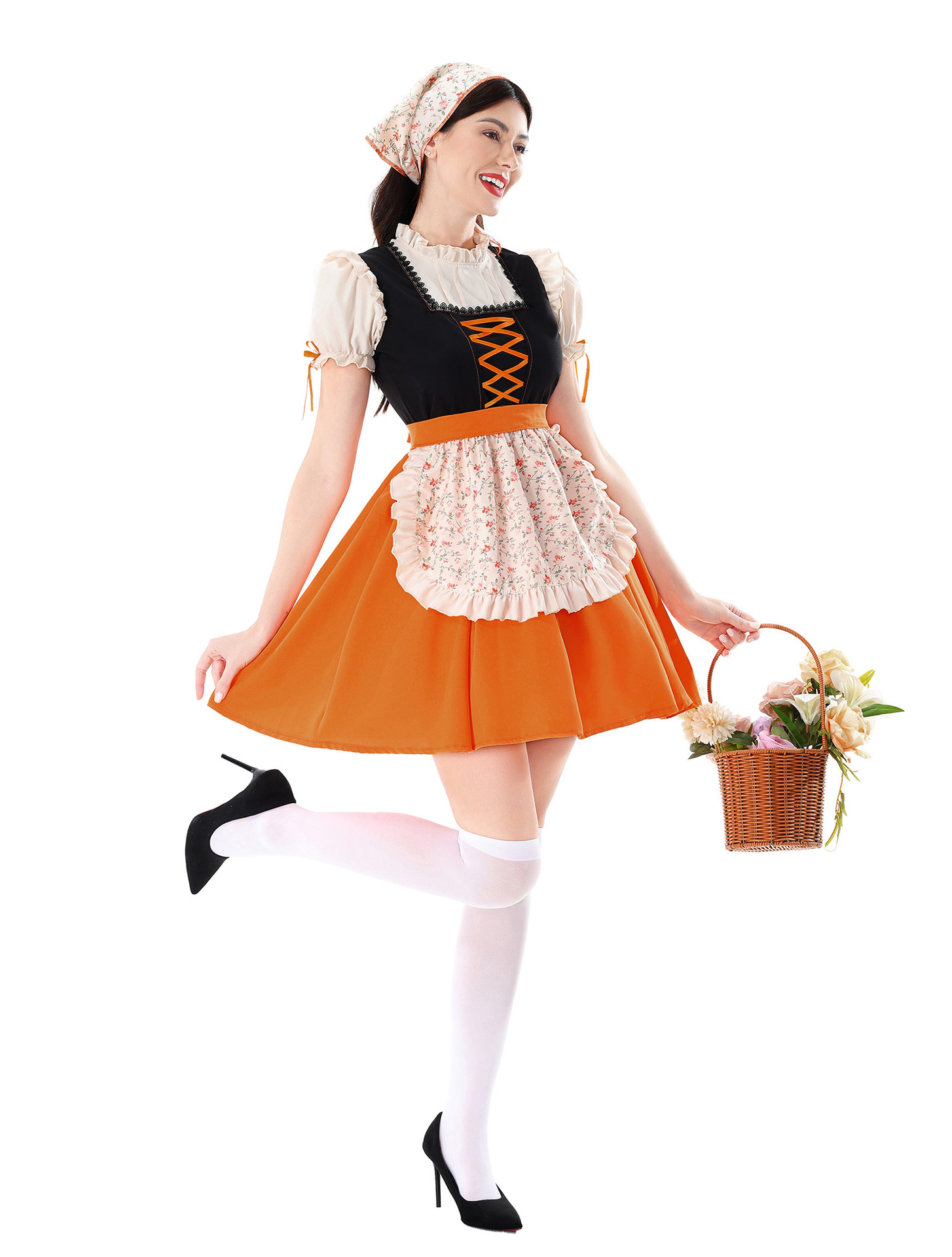 German Oktoberfest Dirndl Dress - Women Farm Maid Costume